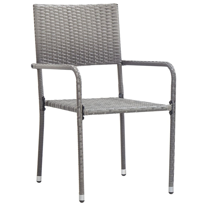 Outdoor Dining Chairs 2 pcs Poly Rattan Grey.
