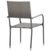 Outdoor Dining Chairs 2 pcs Poly Rattan Grey.