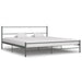 Bed Frame Grey Metal 6FT Super King 180x200 cm.