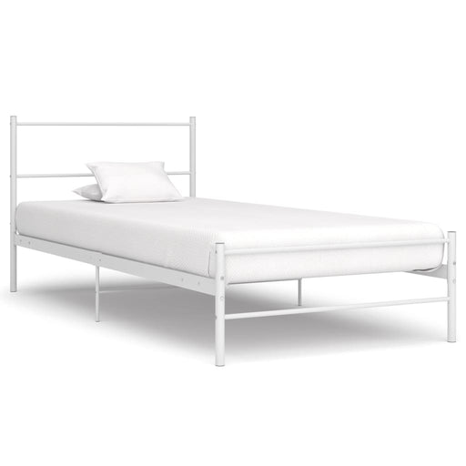 Bed Frame White Metal 90x200 cm.