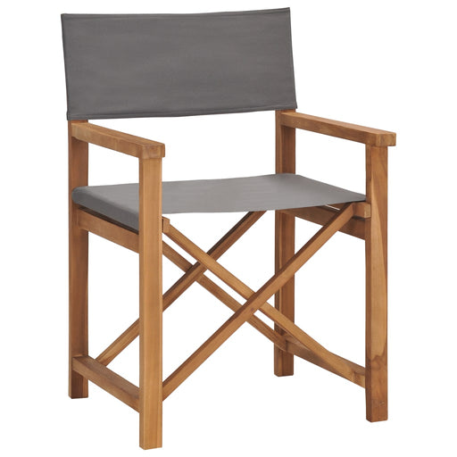 Director's Chair Solid Teak Wood Grey.