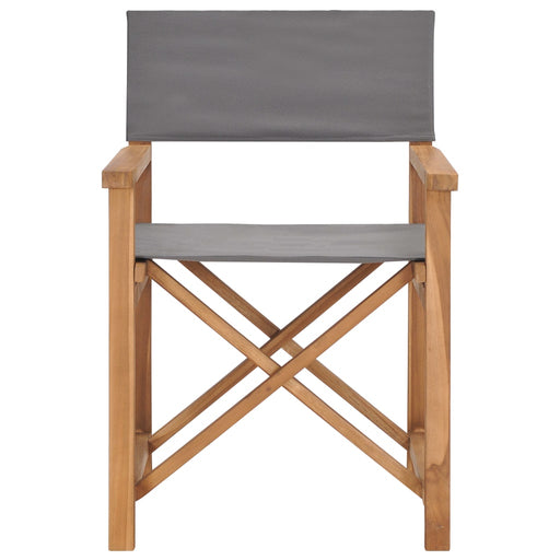 Director's Chair Solid Teak Wood Grey.