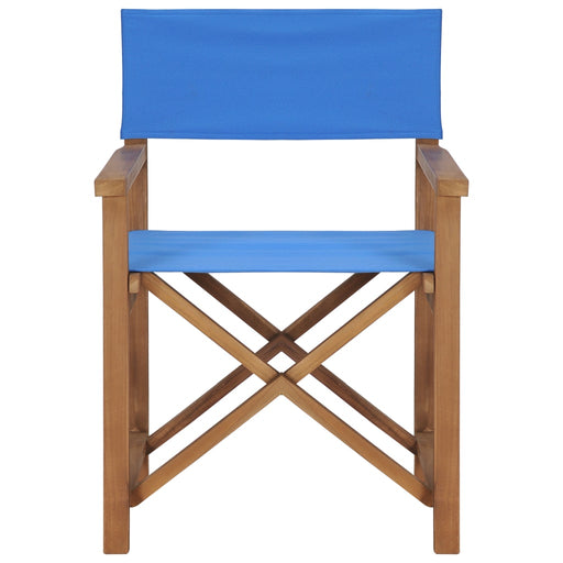 Director's Chair Solid Teak Wood Blue.