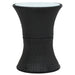 Garden Side Table Drum Shape Black Poly Rattan.