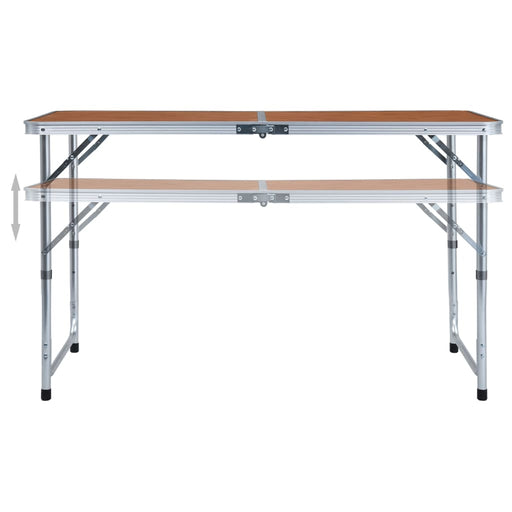 Foldable Camping Table Aluminium 120x60 cm.