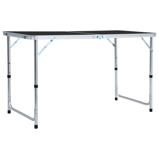 Foldable Camping Table Grey Aluminium 120x60 cm.