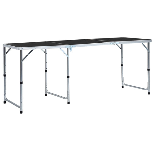 Foldable Camping Table Grey Aluminium 180x60 cm.