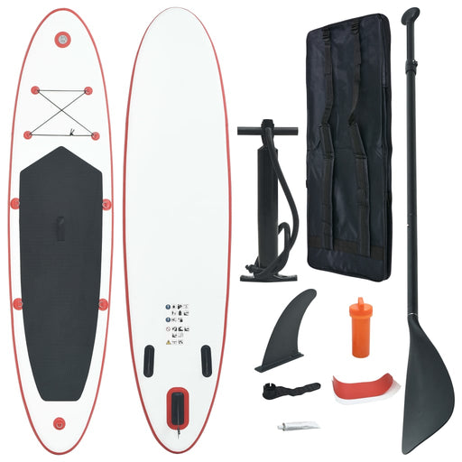 Stand Up Paddle Board Set SUP Surfboard Inflatable Red and White.