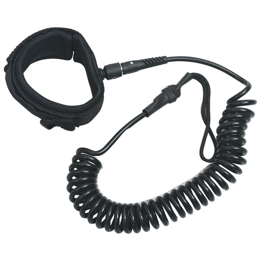 SUP Coiled Leash Black 10 inch.