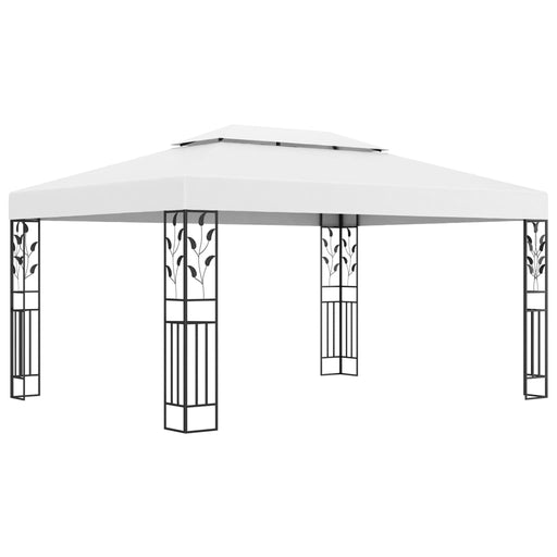 Gazebo with Double Roof 3x4 m White.