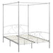 Canopy Bed Frame White Metal 140x200 cm.
