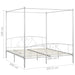 Canopy Bed Frame White Metal 200x200 cm.