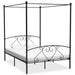 Canopy Bed Frame Black Metal 140x200 cm.