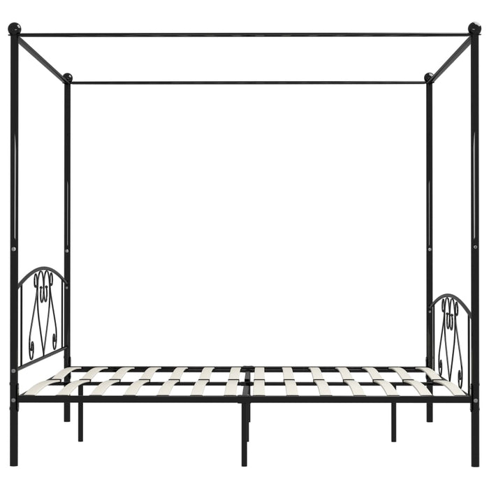 Canopy Bed Frame Black Metal 6FT Super King.