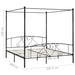 Canopy Bed Frame Black Metal 200x200 cm.