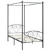 Canopy Bed Frame Grey Metal 120x200 cm.