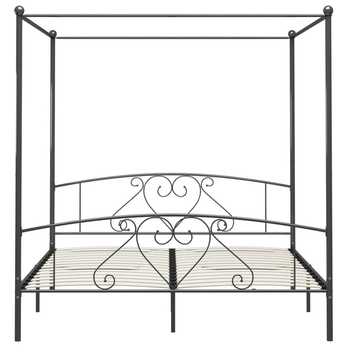Canopy Bed Frame Grey Metal 200x200 cm.