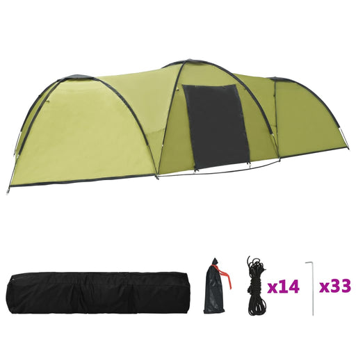 Camping Igloo Tent 650x240x190cm 8 Person Green.