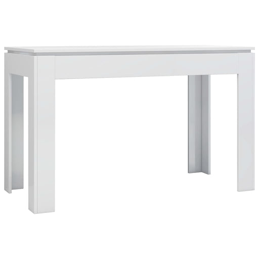 Dining Table High Gloss White 120x60x76 cm Engineered Wood.