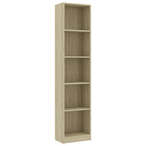 5-Tier Book Cabinet Sonoma Oak 40x24x175 cm Engineered Wood.