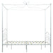 Canopy Bed Frame White Metal 120x200 cm.