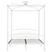 Canopy Bed Frame White Metal 160x200 cm.
