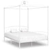 Canopy Bed Frame White Metal 180x200 cm 6FT Super King.