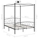 Canopy Bed Frame Black Metal 180x200 cm 6FT Super King.
