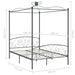 Canopy Bed Frame Grey Metal 140x200 cm.