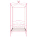 Canopy Bed Frame Pink Metal 90x200 cm.