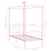 Canopy Bed Frame Pink Metal 90x200 cm.