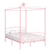 Canopy Bed Frame Pink Metal 120x200 cm.