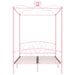 Canopy Bed Frame Pink Metal 120x200 cm.