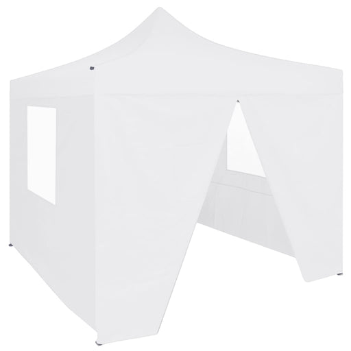 Professional Folding Party Tent with 4 Sidewalls 3x3 m Steel White.