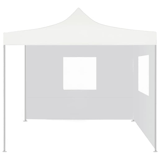 Professional Folding Party Tent with 2 Sidewalls 3x3 m Steel White.