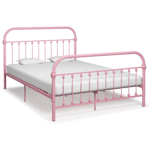 Bed Frame Pink Metal 160x200 cm.