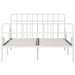 Bed Frame with Slatted Base White Metal 120x200 cm.