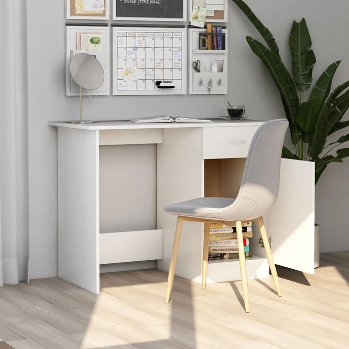 Desk White 100x50x76 cm Engineered Wood.