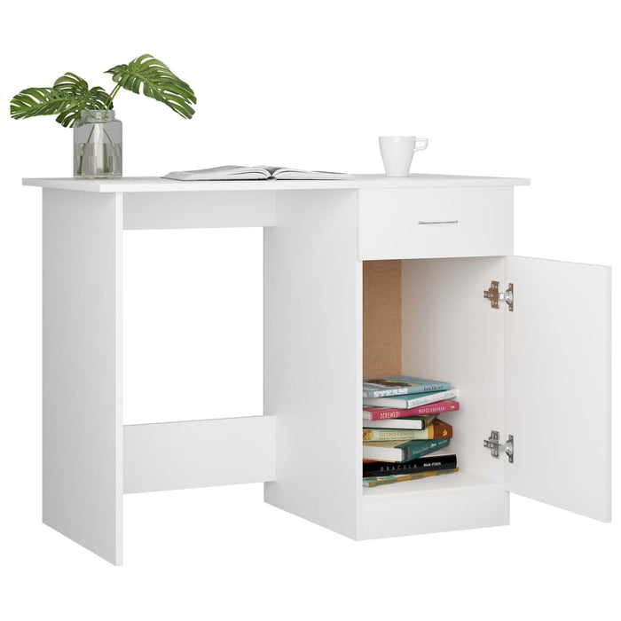 Desk White 100x50x76 cm Engineered Wood.