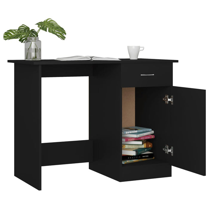 Desk Black 100x50x76 cm Engineered Wood.