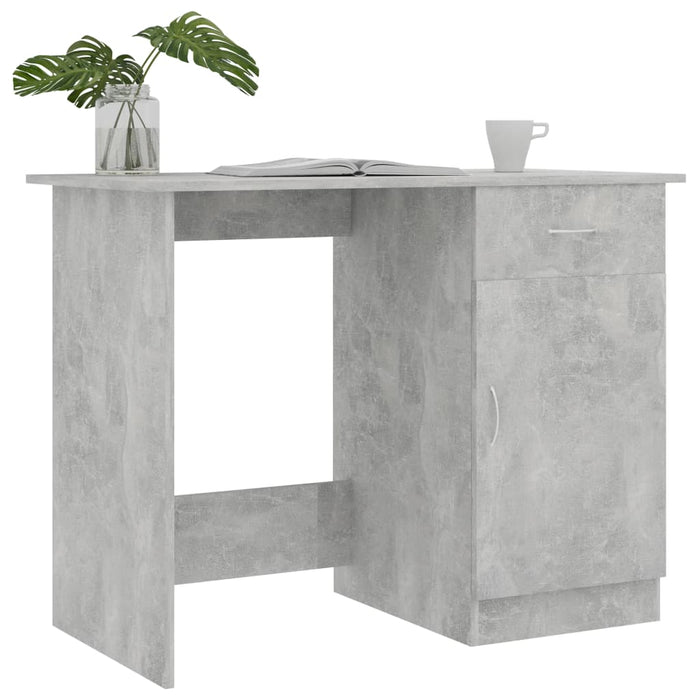 Desk Concrete Grey 100x50x76 cm Engineered Wood.