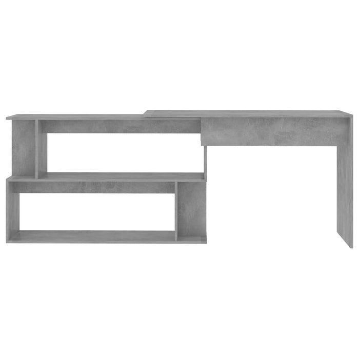 Corner Desk Concrete Grey Engineered Wood 200 cm