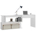 Corner Desk High Gloss White 200x50x76 cm Engineered Wood.