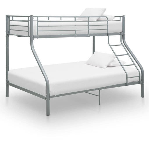 Bunk Bed Frame Grey Metal 140x200 cm/90x200 cm.