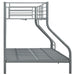 Bunk Bed Frame Grey Metal 140x200 cm/90x200 cm.