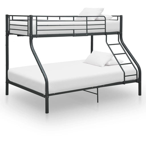 Bunk Bed Frame Black Metal 140x200 cm/90x200 cm.