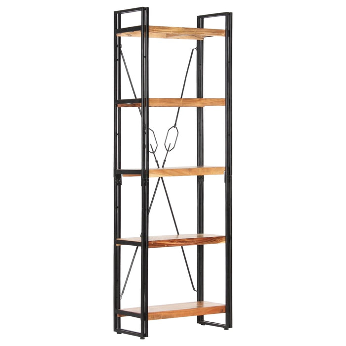 5-Tier Bookcase 60x30x180 cm Solid Acacia Wood.