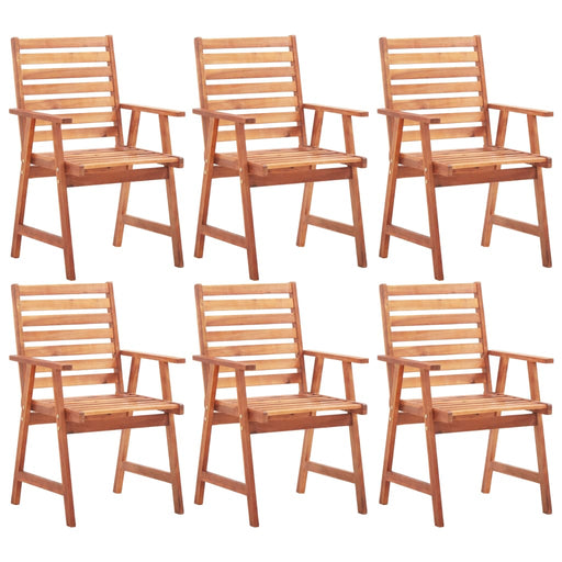 Outdoor Dining Chairs 6 pcs Solid Acacia Wood.