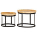 Round Side Tables 2 pcs Solid Mango Wood and Steel.