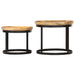 Round Side Tables 2 pcs Solid Mango Wood and Steel.